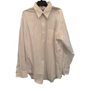 Bruno Conte White Long Sleeve Button Down Dress Shirt Men's Size 18.5 36/37